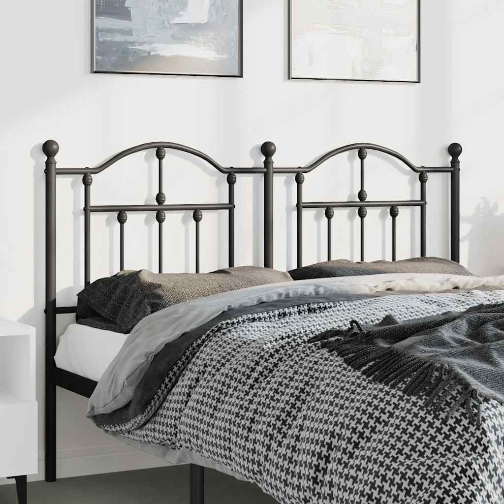 Headboard | Black | Powder-Coated Steel | Double Bed |  Durable