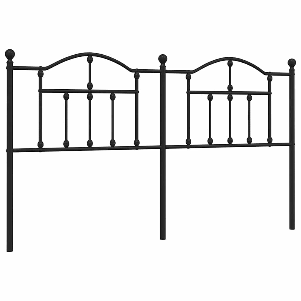 Headboard | Black | Powder-Coated Steel | Double |  Durable  | Headboard