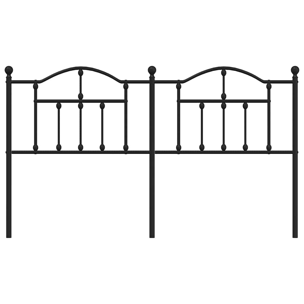 Headboard | Black | Powder-Coated Steel | Double |  Durable  | Headboard