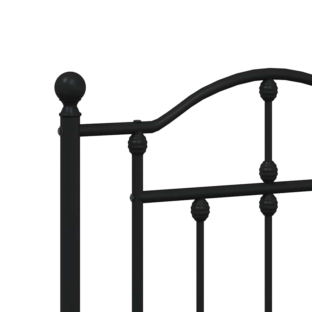 Headboard | Black | Powder-Coated Steel | Double |  Durable  | Headboard