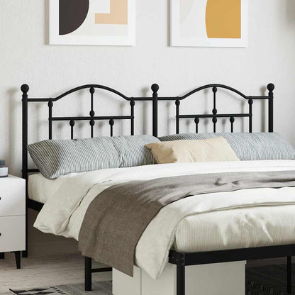 Headboard | Black | Powder-Coated Steel | Double |  Durable  | Headboard