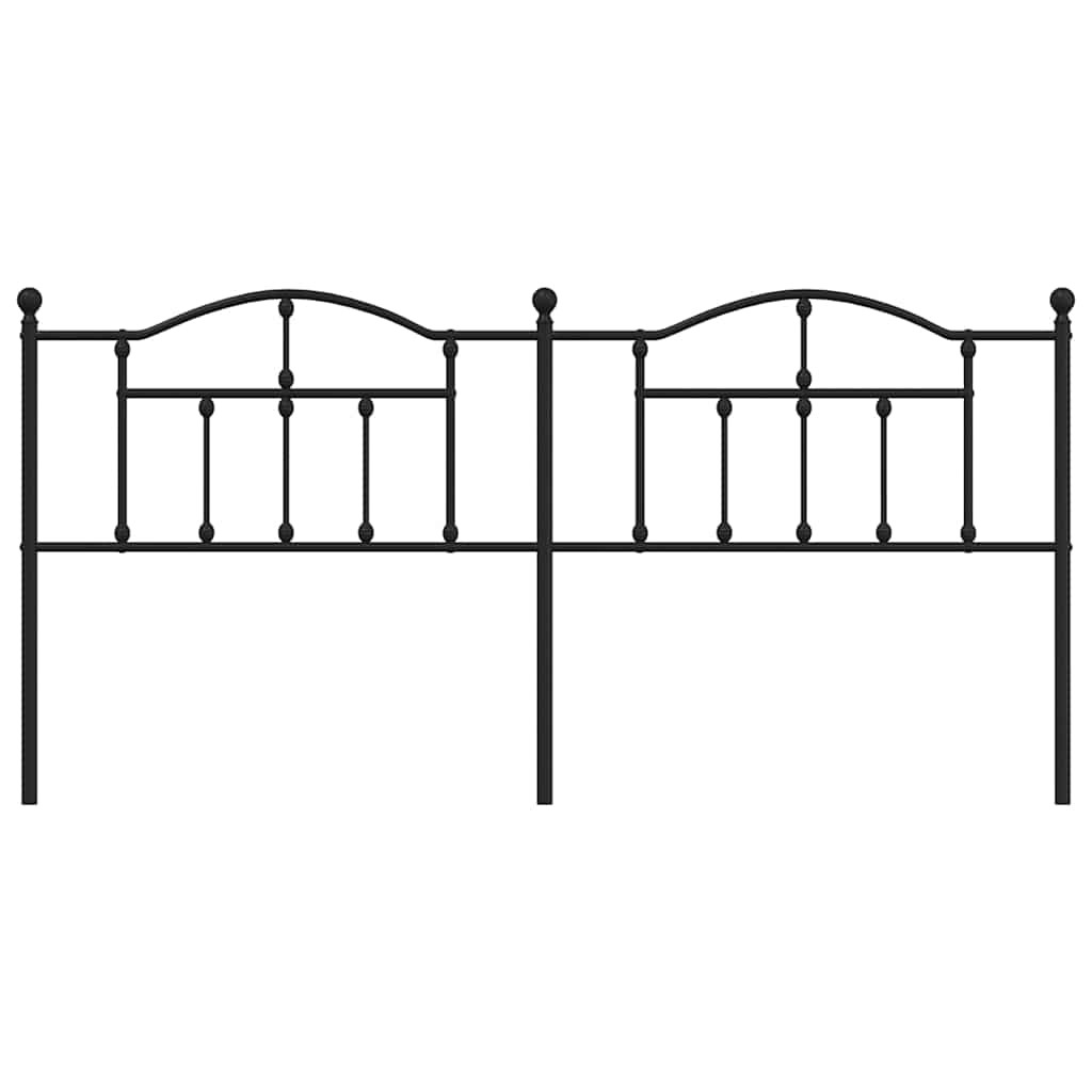 Headboard | Black | Powder-Coated Steel | Double |  Classy Style