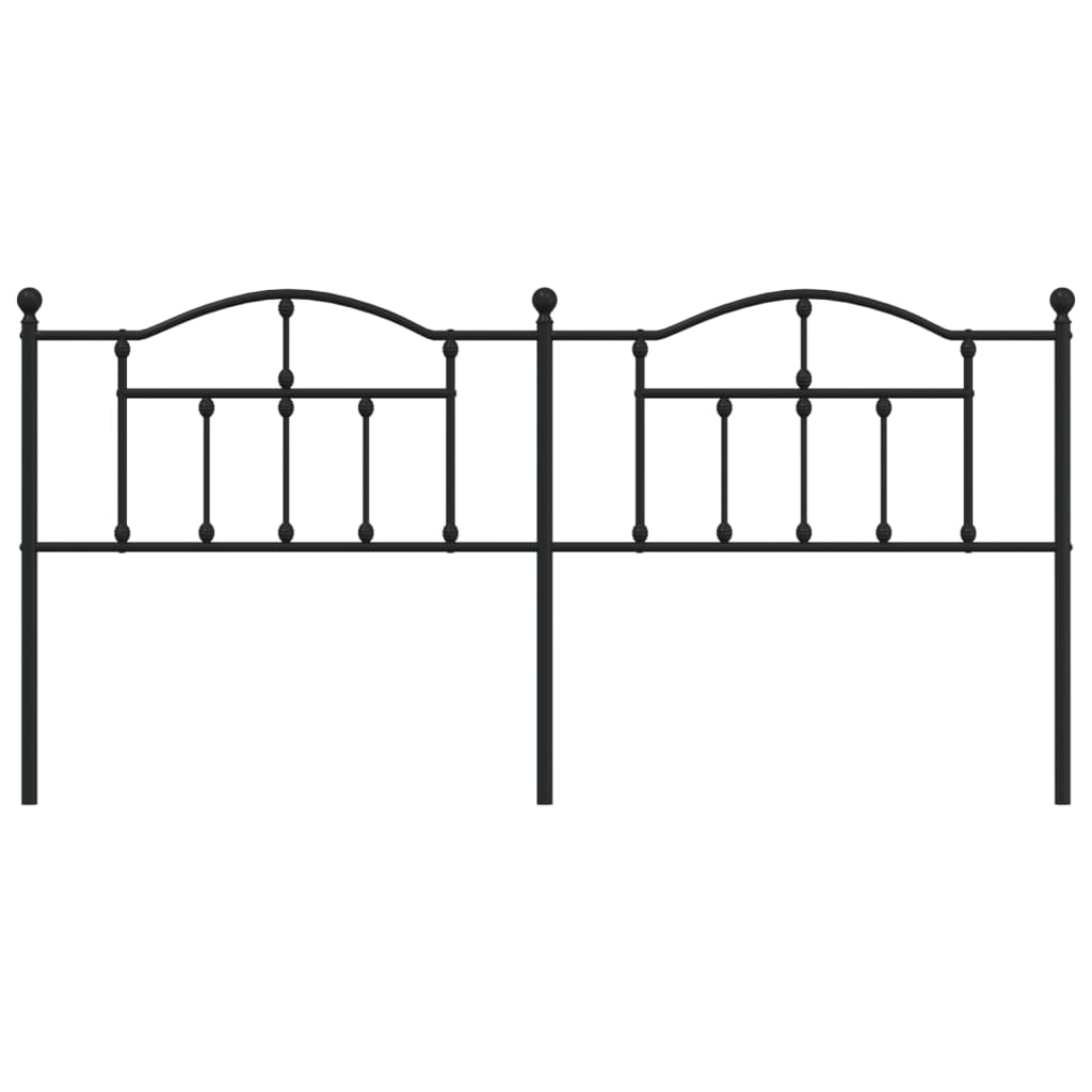 Headboard | Black | Steel | Double | Durable | Headboard | Rectangular