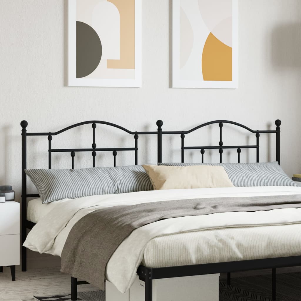 Headboard | Black | Steel | Double | Durable | Headboard | Rectangular