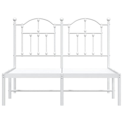 Metal Bed Frame without Mattress with Headboard White 120x200cm