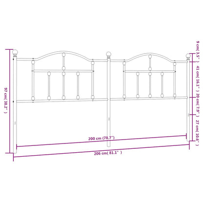 Headboard | White | Powder-Coated Steel | Double | Attractive Design