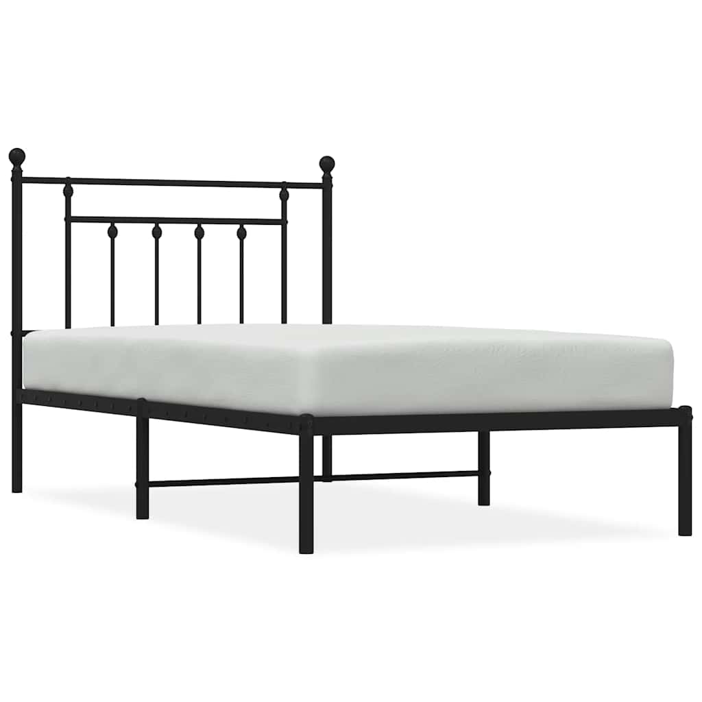 Bed Frame | Black | Powder-Coated Steel | Single | Bed Frame