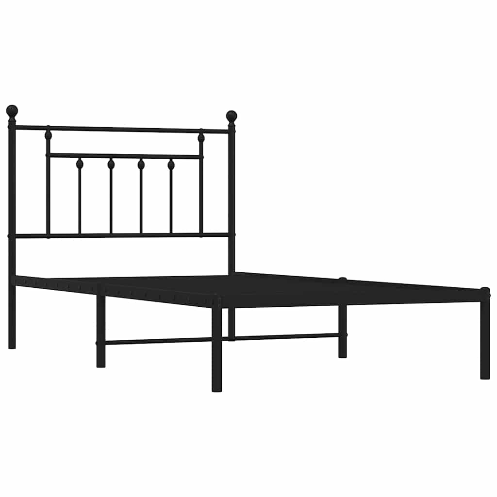 Bed Frame | Black | Powder-Coated Steel | Single | Bed Frame