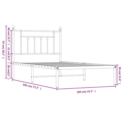 Bed Frame | Black | Powder-Coated Steel | Single | Bed Frame