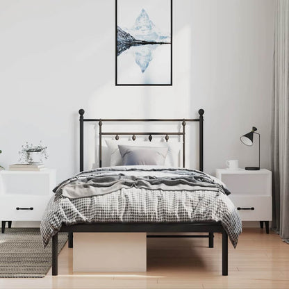Bed Frame | Black | Steel | Single | Bed Frame | Rectangular | Industrial