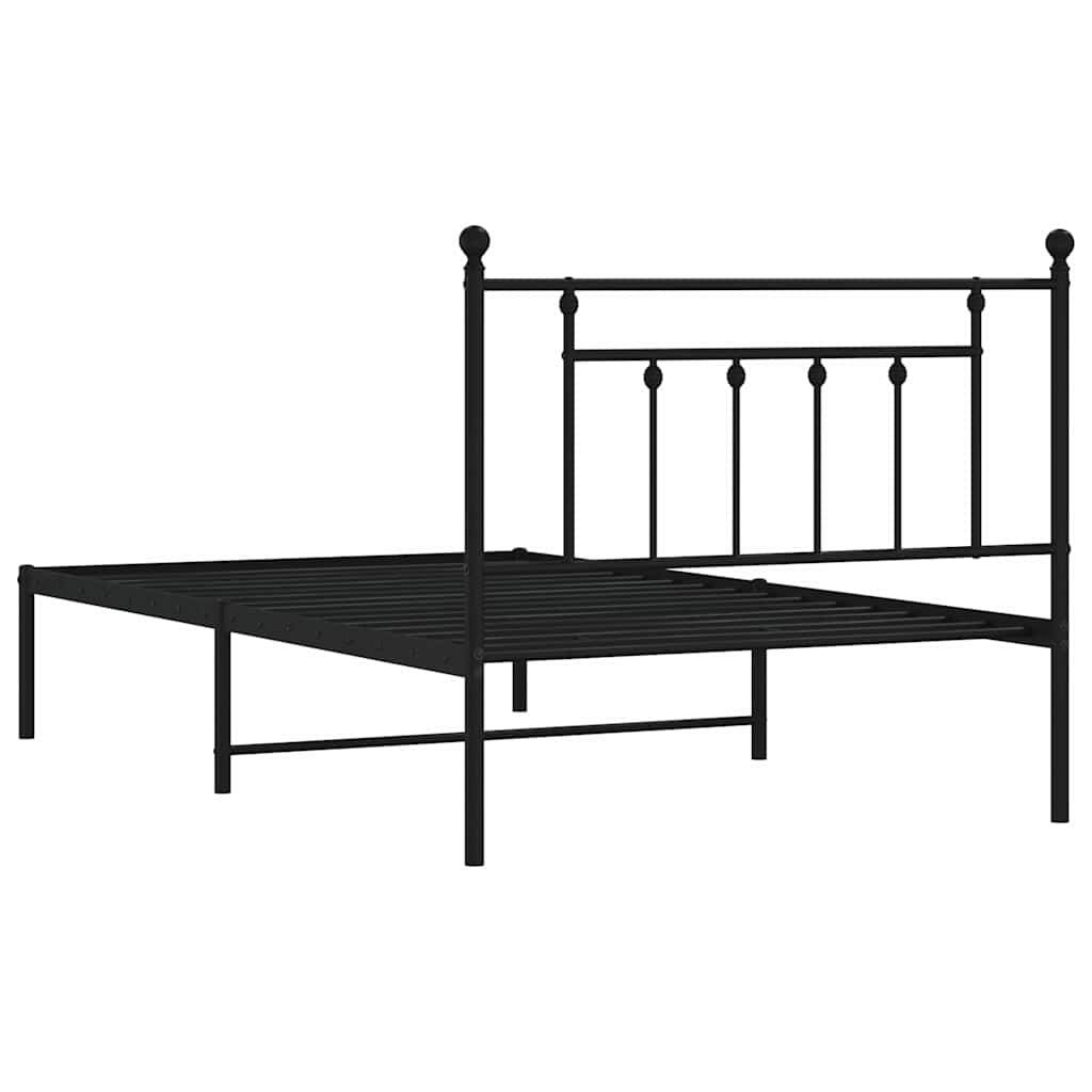 Bed Frame | Black | Steel | Single | Bed Frame | Rectangular | Industrial