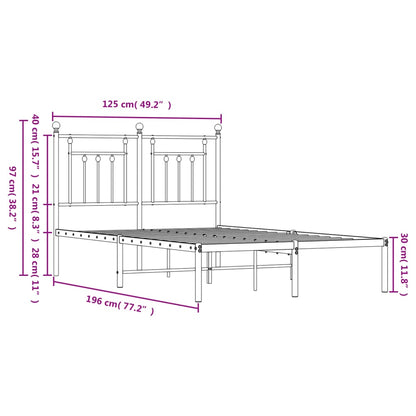 Bed Frame | Black | Powder-coated steel | Small Double | Metal Bed Frame