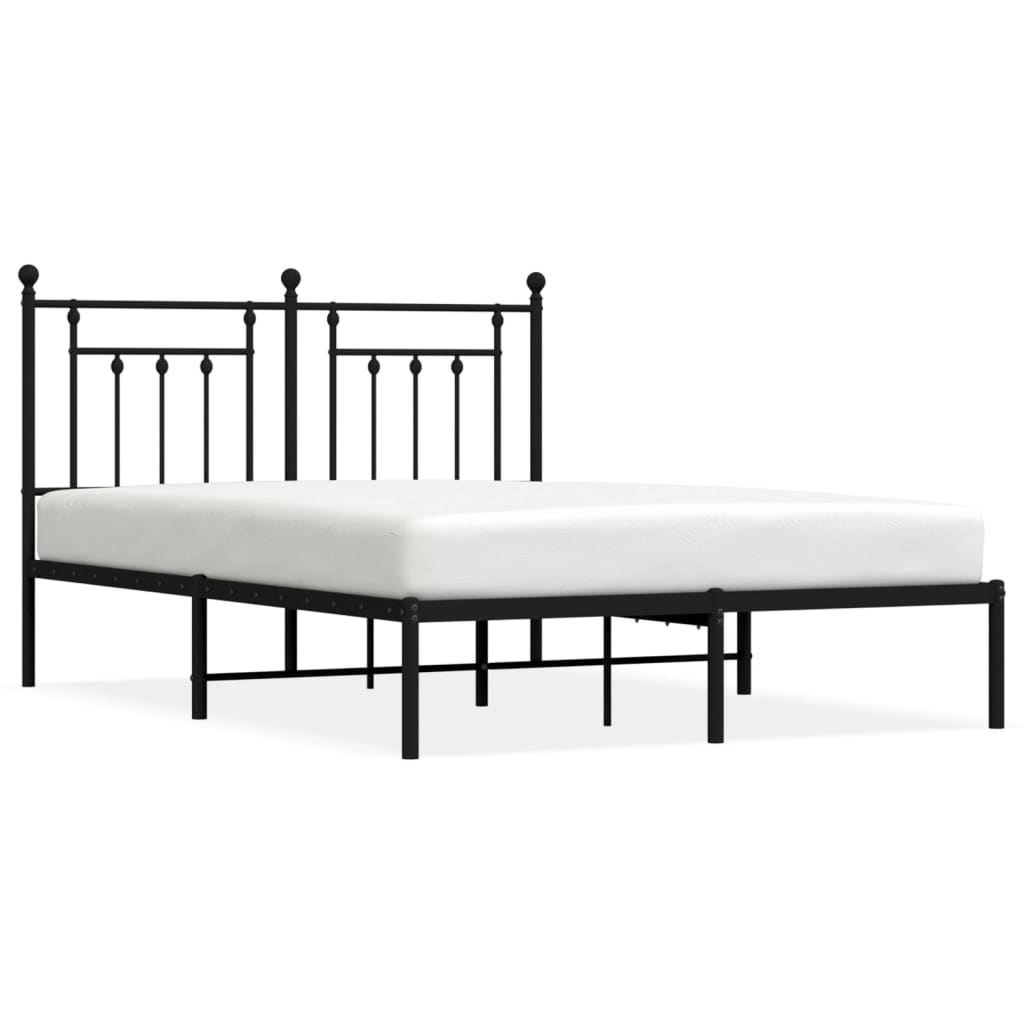 Bed Frame | Black | Steel | 140x190 cm | Bed Frame | Rectangular
