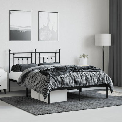 Bed Frame | Black | Steel | 140x190 cm | Bed Frame | Rectangular