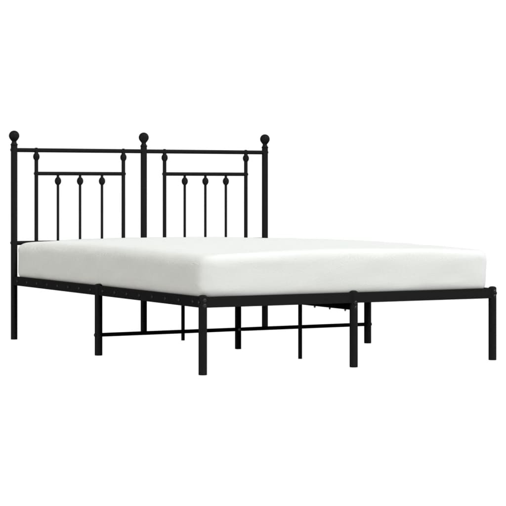 Bed Frame | Black | Steel | 140x190 cm | Bed Frame | Rectangular