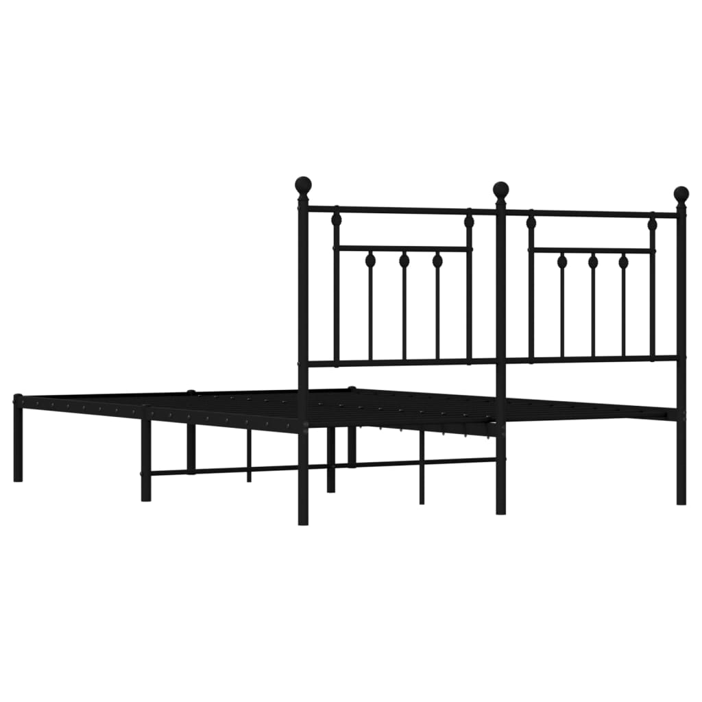 Bed Frame | Black | Steel | 140x190 cm | Bed Frame | Rectangular