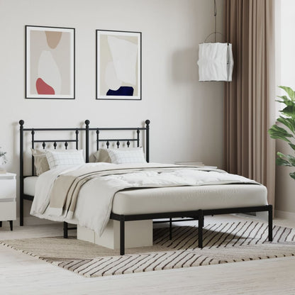 Bed Frame | Black | Steel | 140x190 cm | Bed Frame | Rectangular