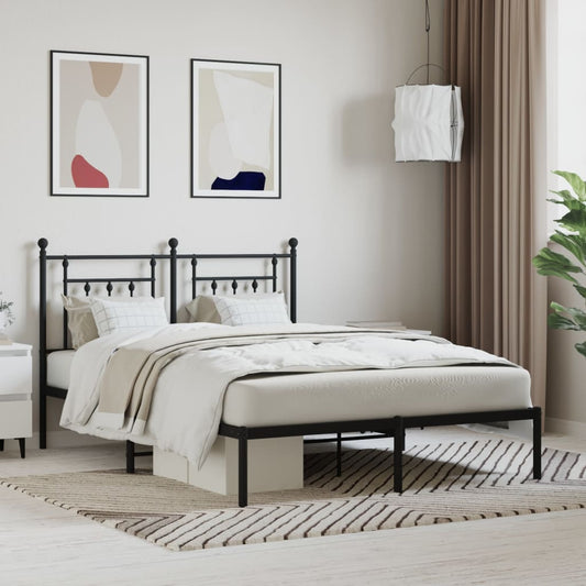 Bed Frame | Black | Steel | 140x190 cm | Bed Frame | Rectangular
