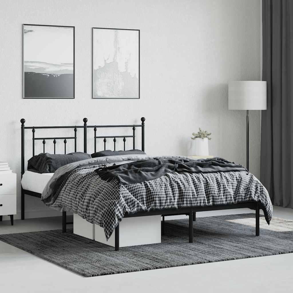 Bed Frame | Black | Steel | 140x200 cm | Bed Frame | Rectangular