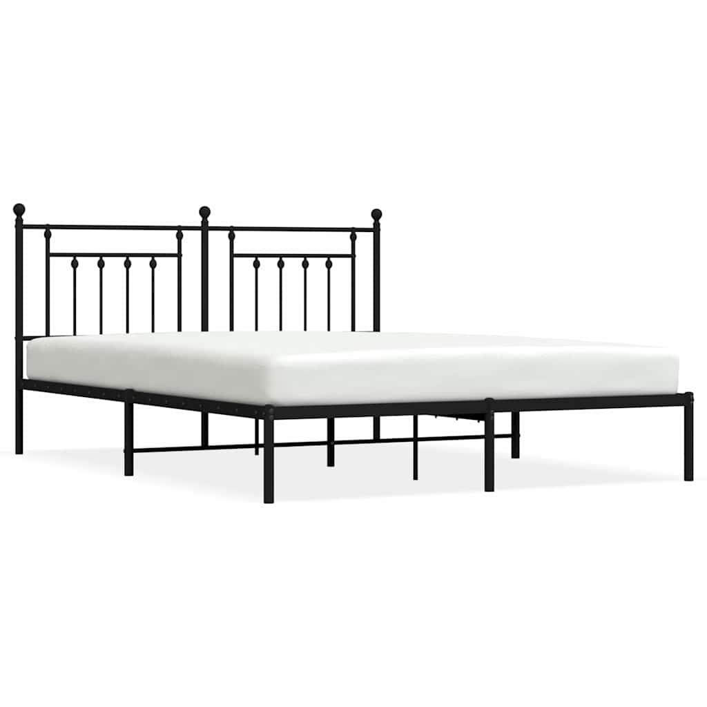 Bed Frame | Black | Powder-Coated Steel | Double | Bed Frame
