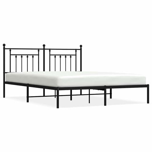 Bed Frame | Black | Powder-Coated Steel | Double | Bed Frame