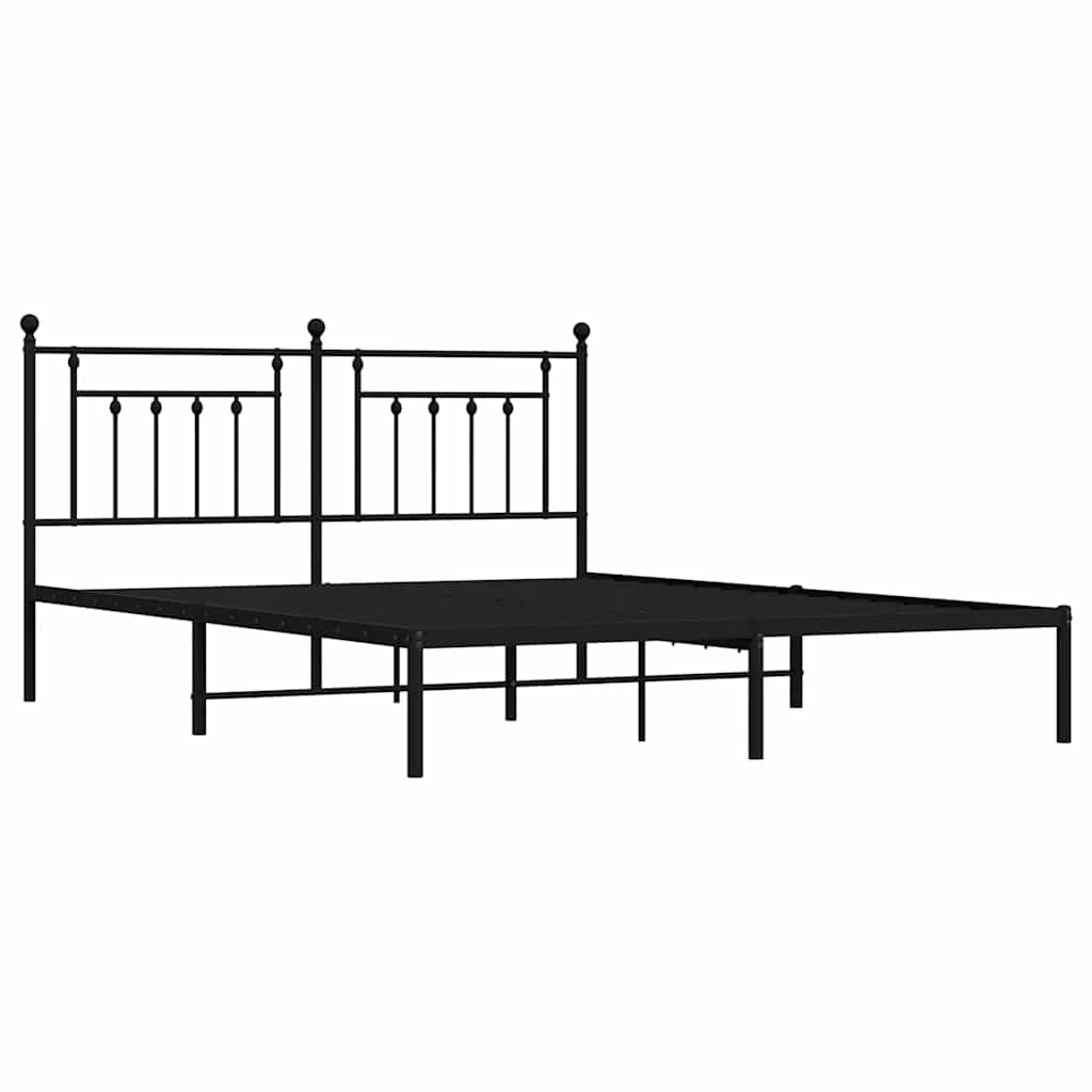 Bed Frame | Black | Powder-Coated Steel | Double | Bed Frame