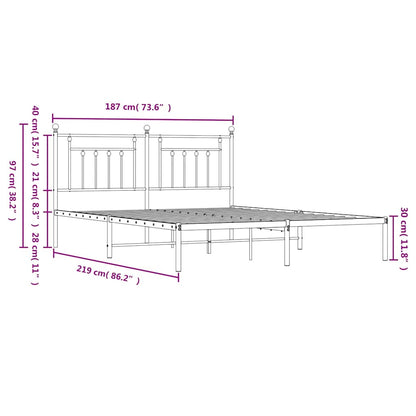 Bed Frame | Black | Powder-Coated Steel | Double | Bed Frame