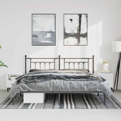Bed Frame | Black | Powder-Coated Steel | Double | Bed Frame