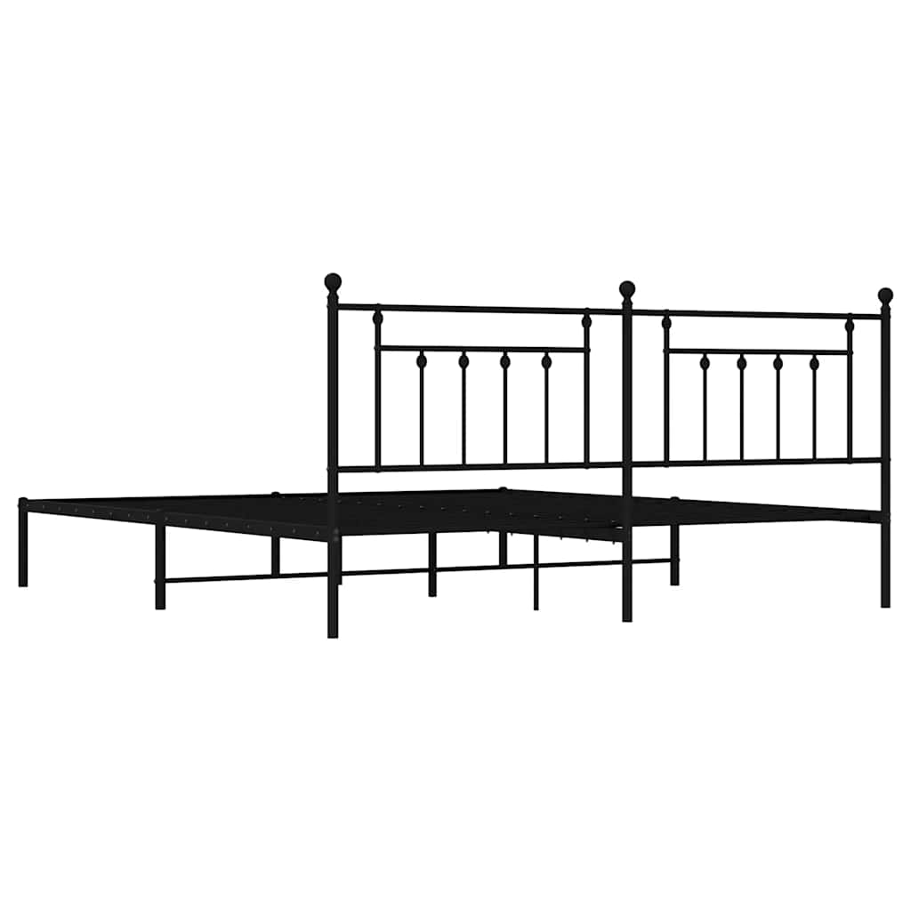 Bed Frame | Black | Powder-Coated Steel | Double | Bed Frame