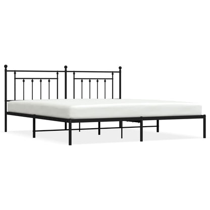 Bed Frame | Black | Powder-Coated Steel | 200x200 cm | Bed Frame