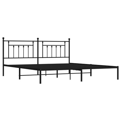Bed Frame | Black | Powder-Coated Steel | 200x200 cm | Bed Frame