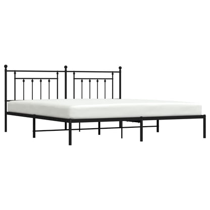 Bed Frame | Black | Powder-Coated Steel | 200x200 cm | Bed Frame