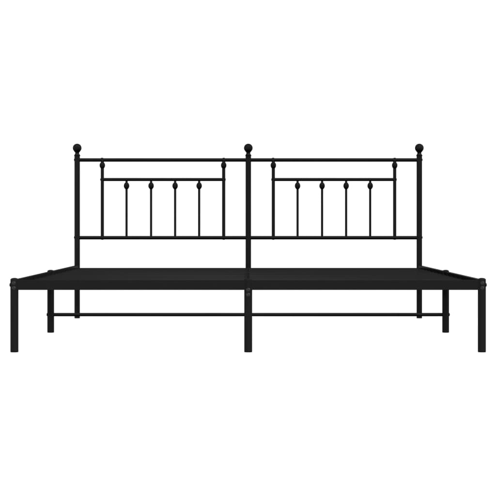 Bed Frame | Black | Powder-Coated Steel | 200x200 cm | Bed Frame