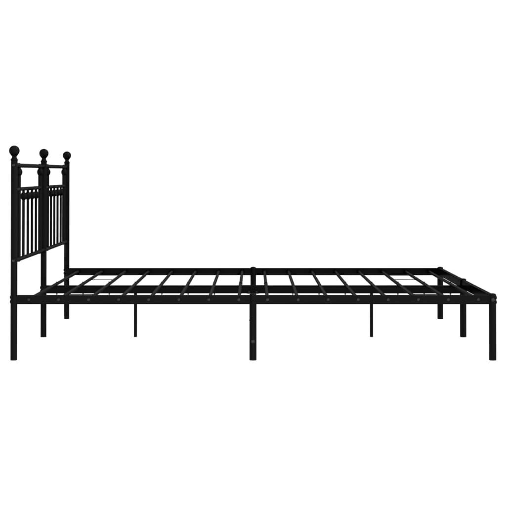 Bed Frame | Black | Powder-Coated Steel | 200x200 cm | Bed Frame