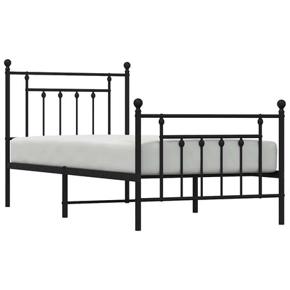 Bed Frame | Black | Powder-Coated Steel | Single | Metal Bed Frame