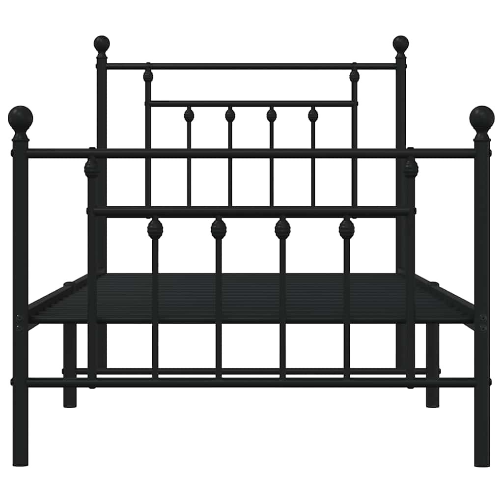 Bed Frame | Black | Powder-Coated Steel | Single | Metal Bed Frame