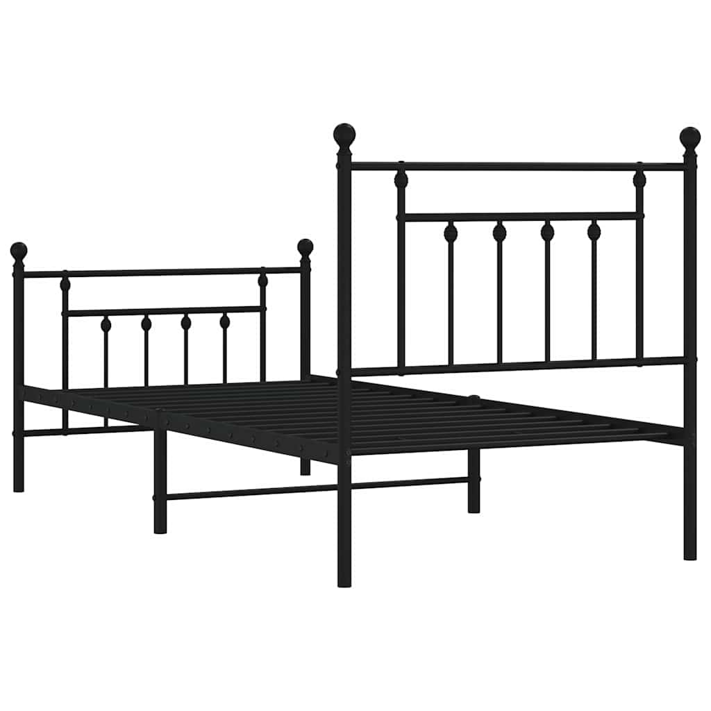 Bed Frame | Black | Powder-Coated Steel | Single | Metal Bed Frame