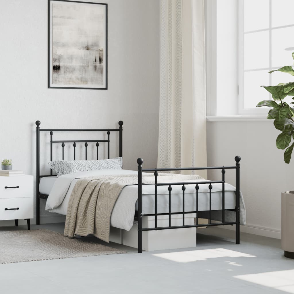 Bed Frame | Black | Powder-Coated Steel | Single | Bed Frame
