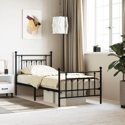 Bed Frame | Black | Powder-Coated Steel | Single | Bed Frame