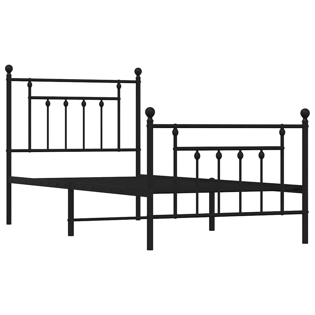 Bed Frame | Black | Steel | Single | Bed Frame | Rectangular | Industrial