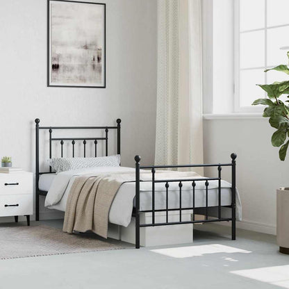 Bed Frame | Black | Steel | Single | Bed Frame | Rectangular | Industrial