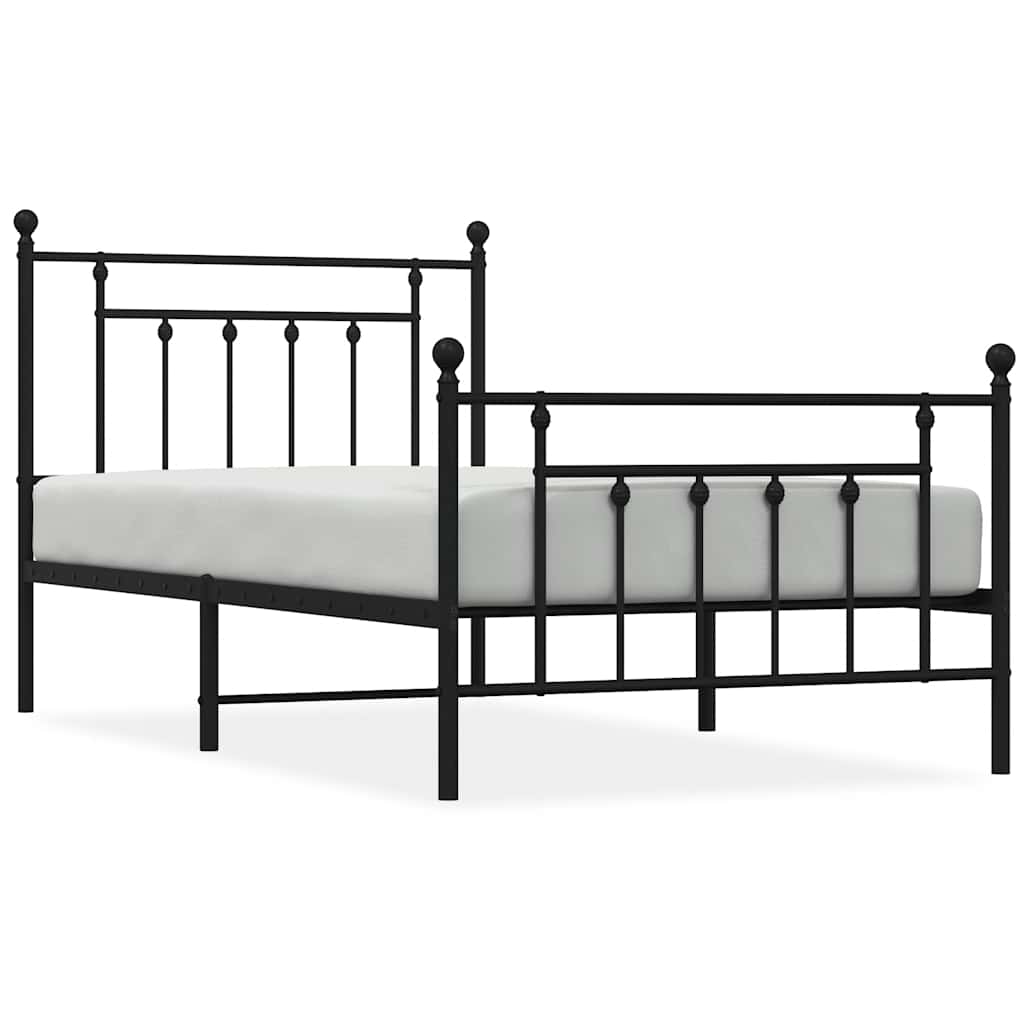Bed Frame | Black | Powder-coated steel | Single | Industrial | Bed Frame
