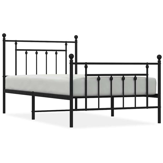 Bed Frame | Black | Powder-coated steel | Single | Industrial | Bed Frame