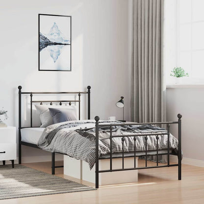 Bed Frame | Black | Powder-coated steel | Single | Industrial | Bed Frame