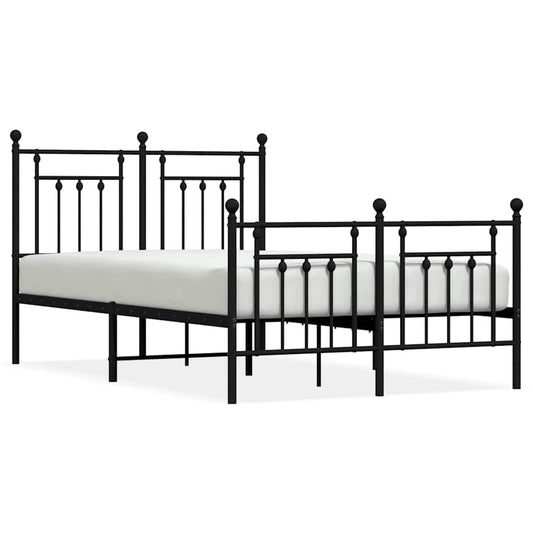 Bed Frame | Black | Powder-Coated Steel | Small Double | Metal Bed Frame