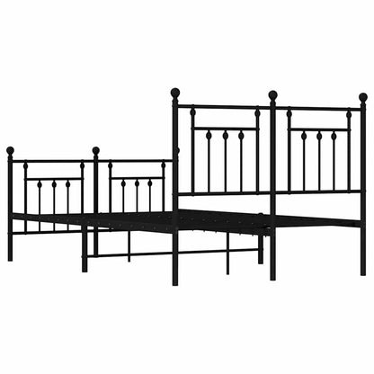 Bed Frame | Black | Powder-Coated Steel | Small Double | Metal Bed Frame