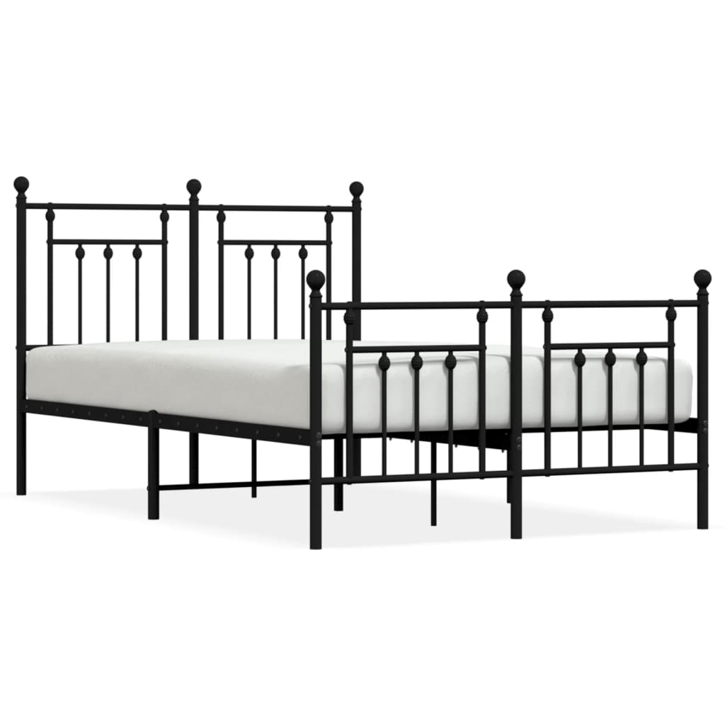 Bed Frame | Black | Powder-Coated Steel | Double | Durable | Bed Frame