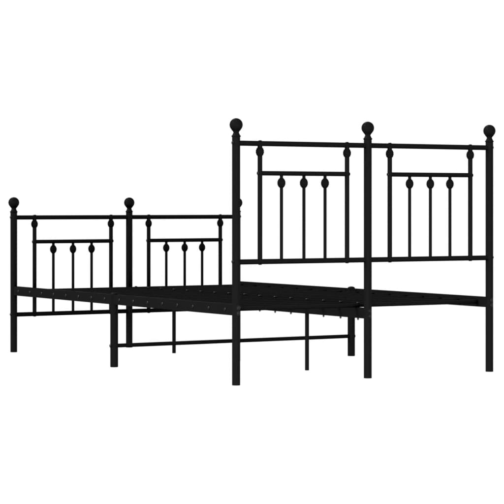 Bed Frame | Black | Powder-Coated Steel | Double | Durable | Bed Frame