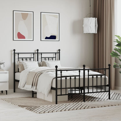 Bed Frame | Black | Powder-Coated Steel | Double | Durable | Bed Frame