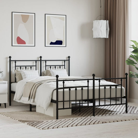 Bed Frame | Black | Steel | Double | Bed Frame | Rectangular | Industrial